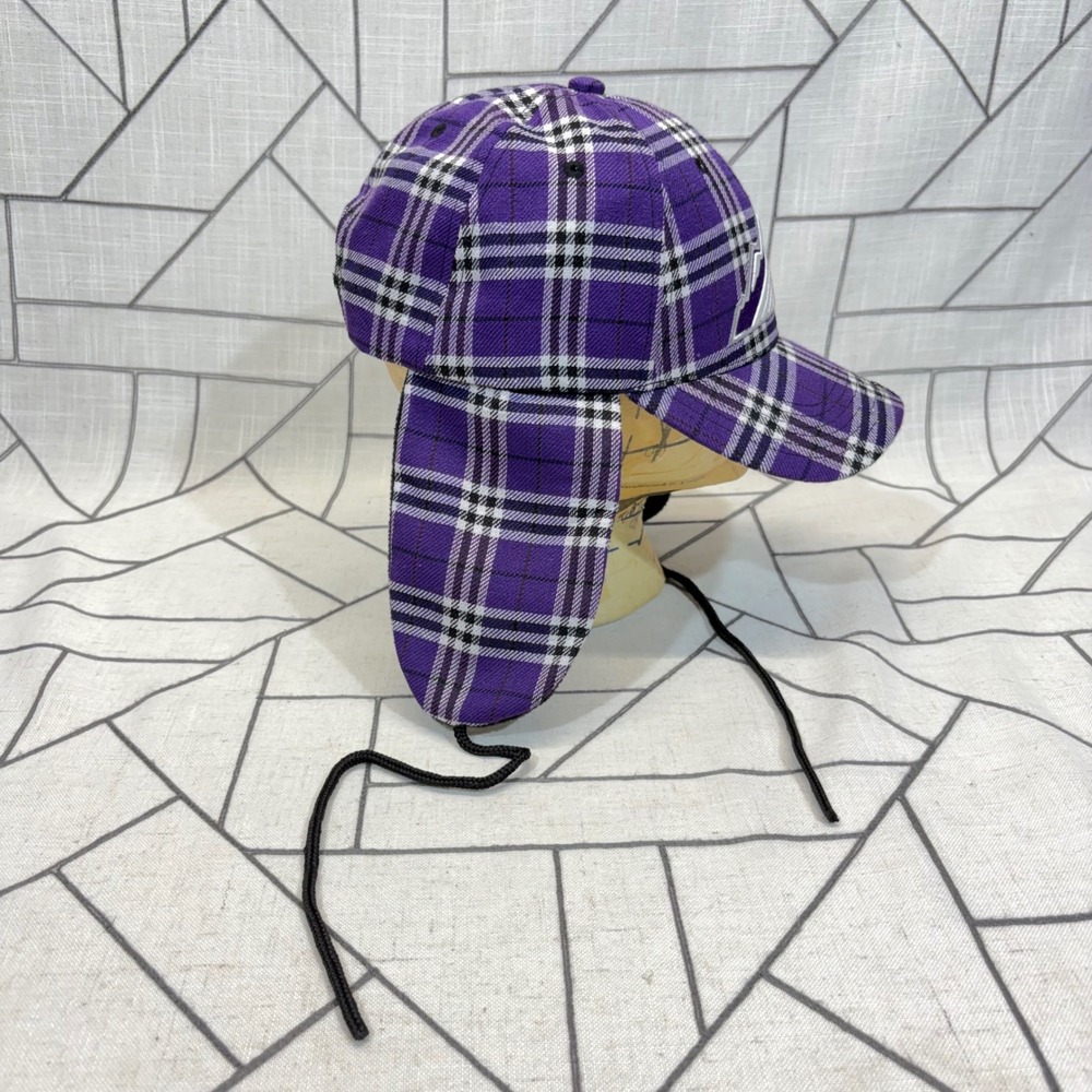 Melonwear Colorado Rockies Hat OSFA Purple Plaid Ear Flap Snapback Baseball Cap - Picture 2 of 8
